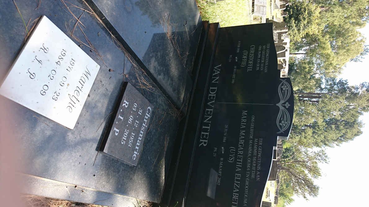 DEVENTER Christoffel, van 1908-1981 &amp; Maria Margaretha Elizabeth UYS 1914-2002