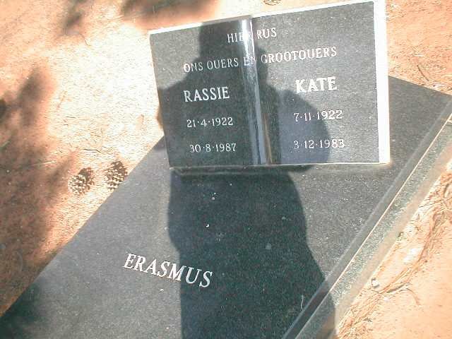 ERASMUS Rassie 1922-1987 &amp; Kate 1922-1983