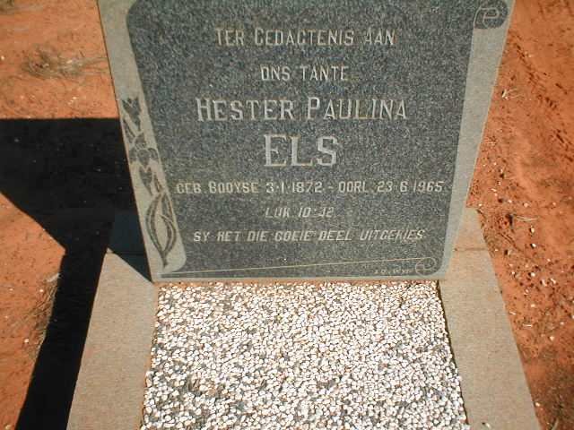 ELS Hester Paulina nee BOOYSE 1872-1965