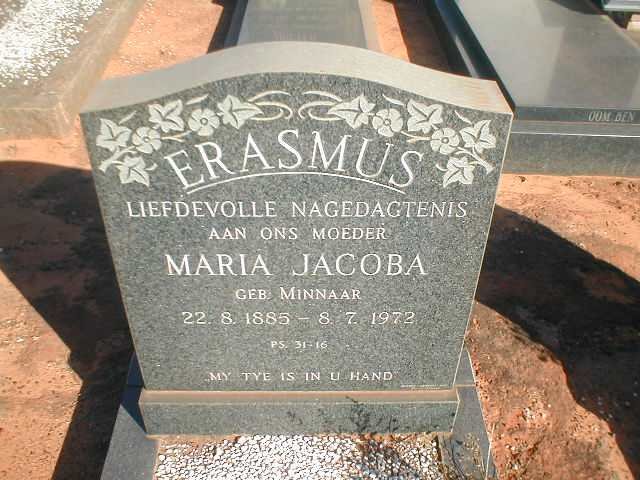 ERASMUS Maria Jacoba nee MINNAAR 1885-1972