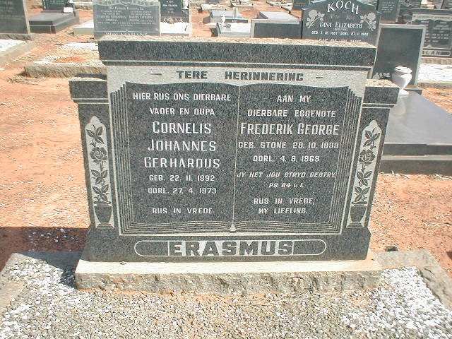 ERASMUS Cornelis Johannes Gerhardus 1892-1973 &amp; Frederik George STONE 1899-1969