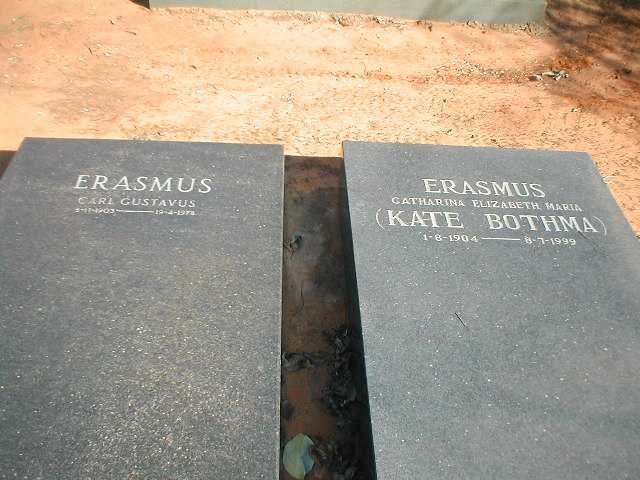 ERASMUS Carl Gustavus 1903-1975 &amp; Catharina Elizabeth Maria BOTHMA 1904-1999