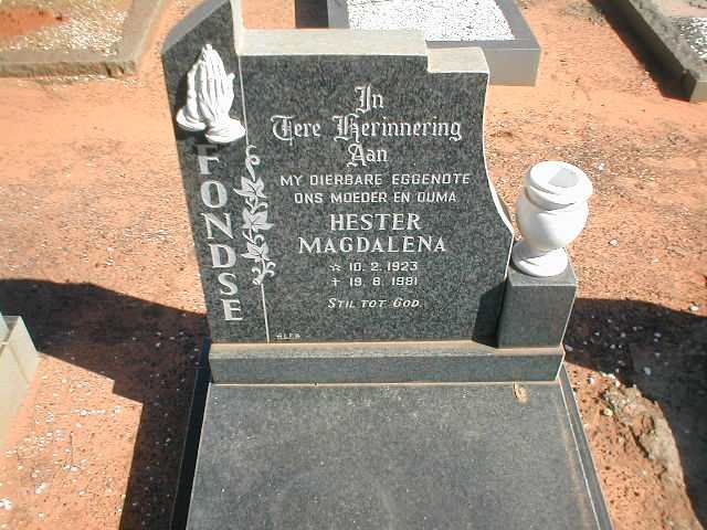 FONDSE Hester Magdalena 1923-1981