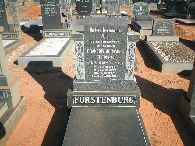 FURSTENBURG Francois Johannes Frederik 1940-1991
