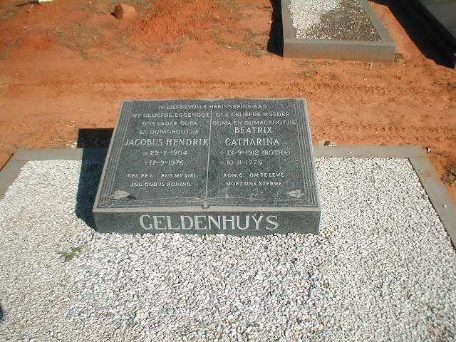 GELDENHUYS Jacobus Hendrik 1904-1976 &amp; Beatrix Catharina BOTHA 1912-1978