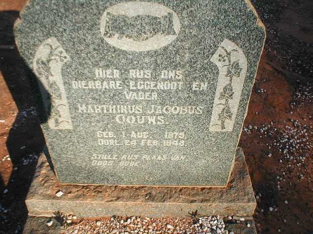 GOUWS Marthinus Jacobus 1875-1948