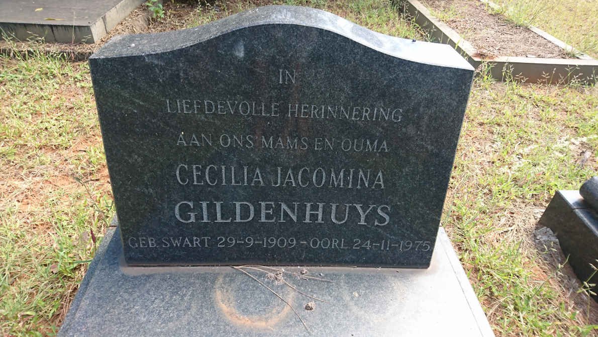 GILDENHUYS Cecilia Jacomina nee SWART 1909-1975