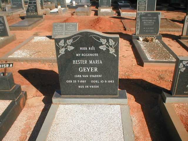 GEYER Hester Maria geb. VAN STADEN 1897-1983