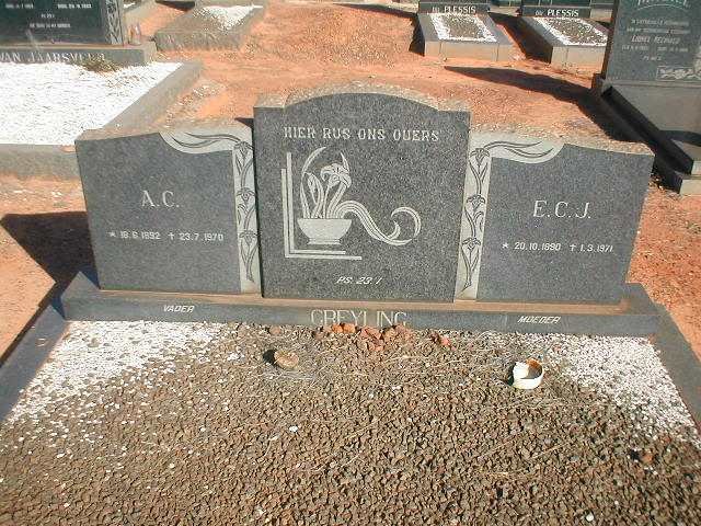 GREYLING A.C. 1892-1970 &amp; E.C.J. 1890-1971