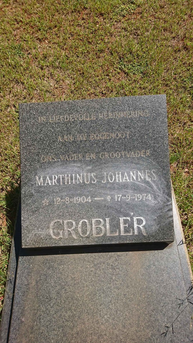 GROBLER Marthinus Johannes 1904-1974