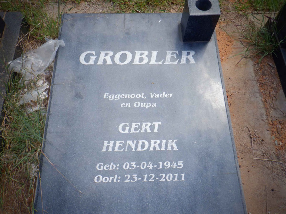 GROBLER Gert Hendrik 1945-2011 &amp; Elsie Cornelia 1946-2019
