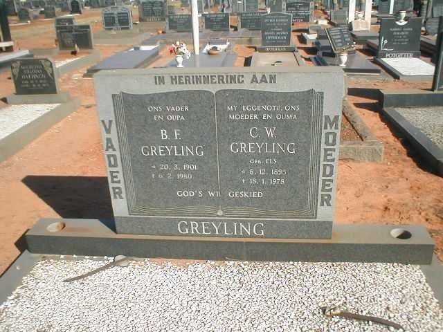 GREYLING B.F. 1901-1980 &amp; C.W. ELS 1895-1978