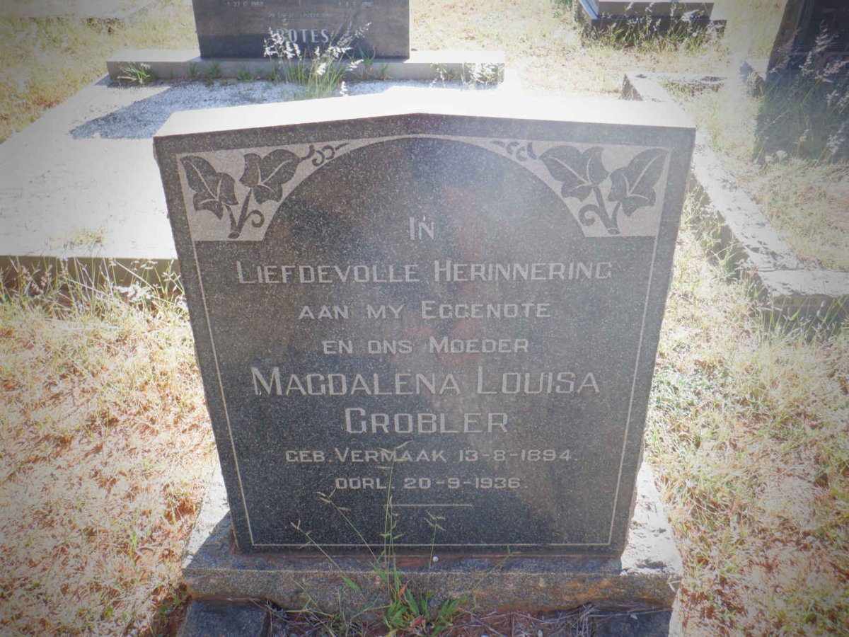 GROBLER Magdalena Louisa nee VERMAAK 1894-1936