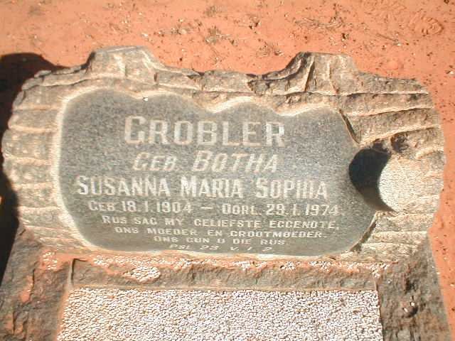 GROBLER Susanna Maria Sophia  nee BOTHA 1904-1974