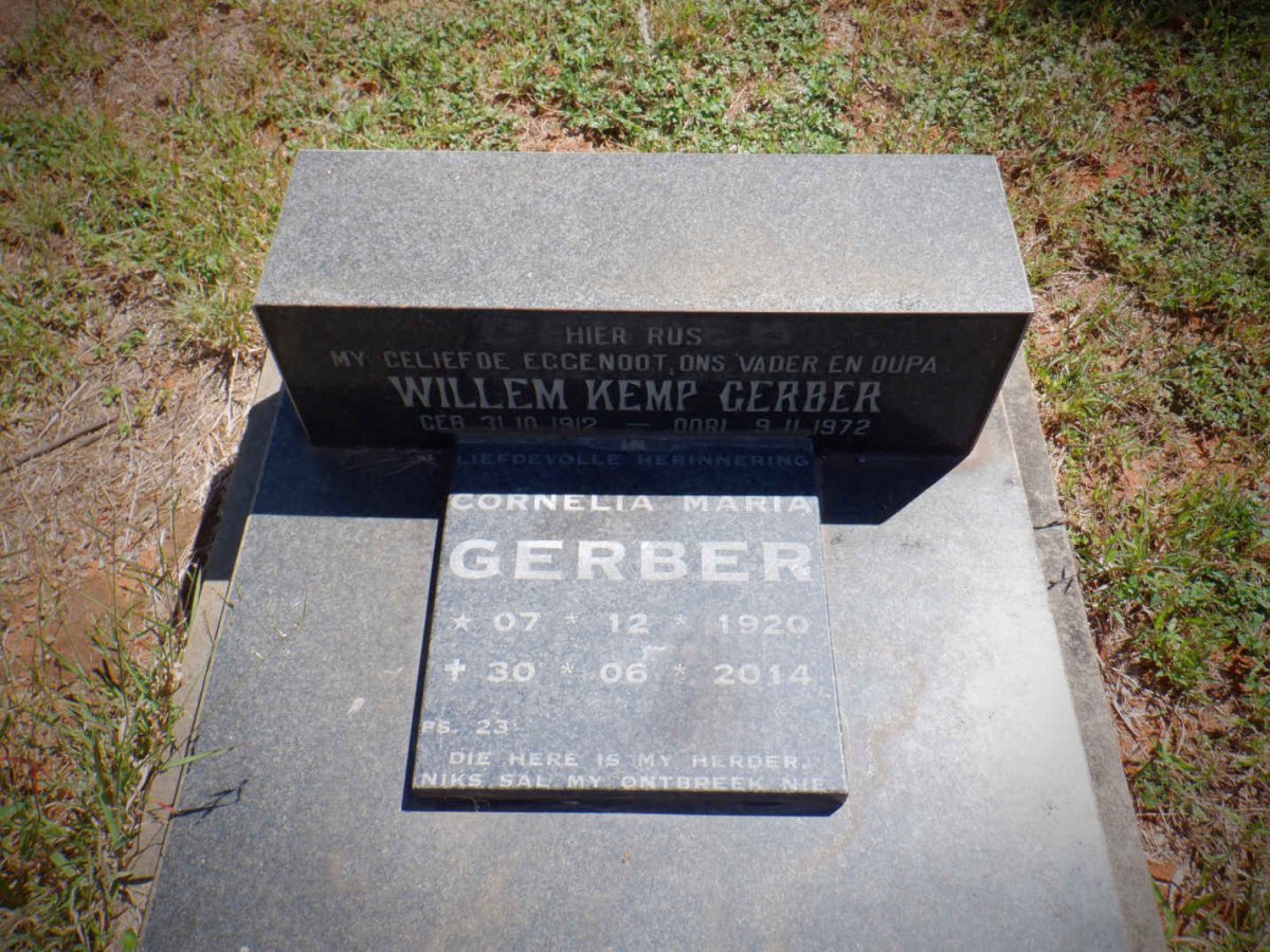 GERBER Willem Kemp 1912-1972 &amp; Cornelia Maria 1920-2014