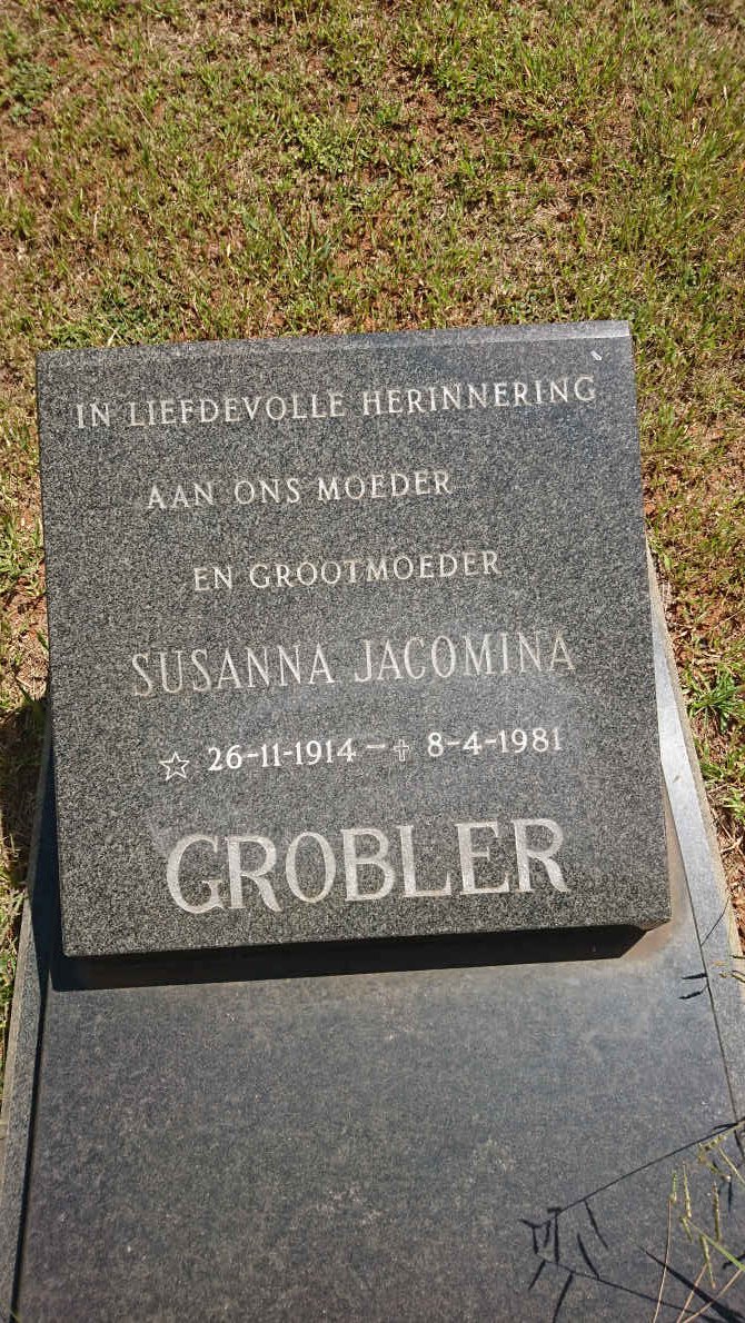 GROBLER Susanna Jacomina 1914-1981