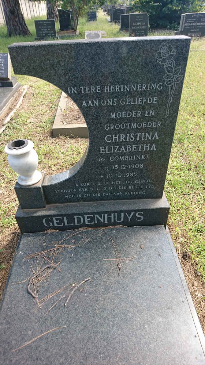 GELDENHUYS Christina Elizabetha nee COMBRINK 1908-1985