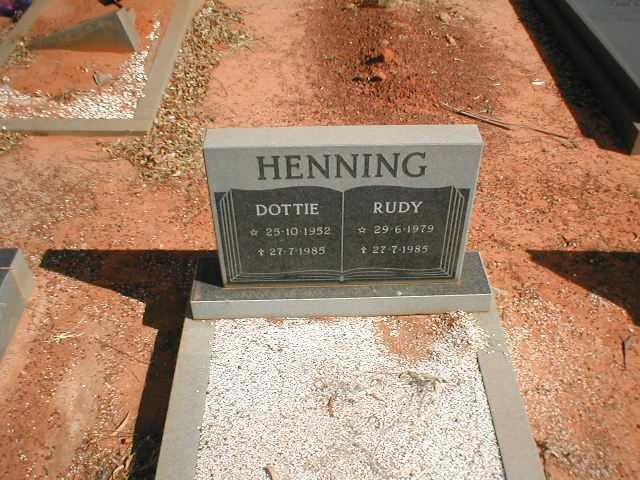 HENNING Rudy 1979-1985, Dottie 1952-1985
