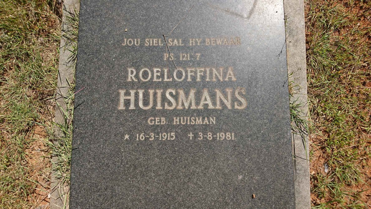 HUISMANS Roeloffina nee HUISMAN 1915-1981