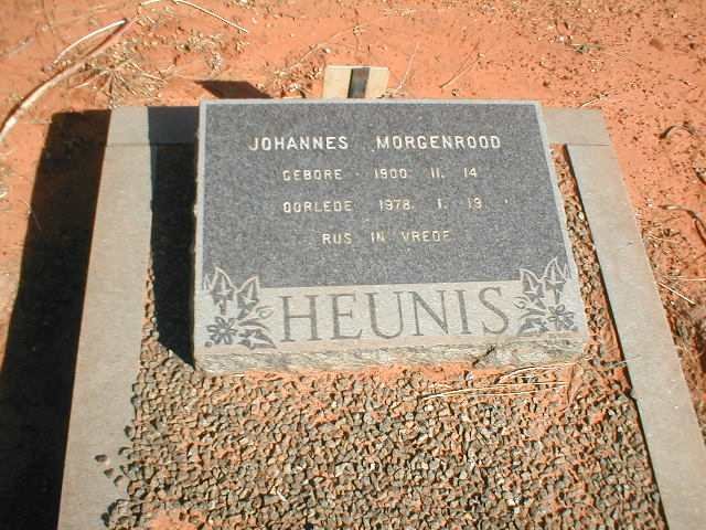 HEUNIS Johannes Morgenrood 1900-1978