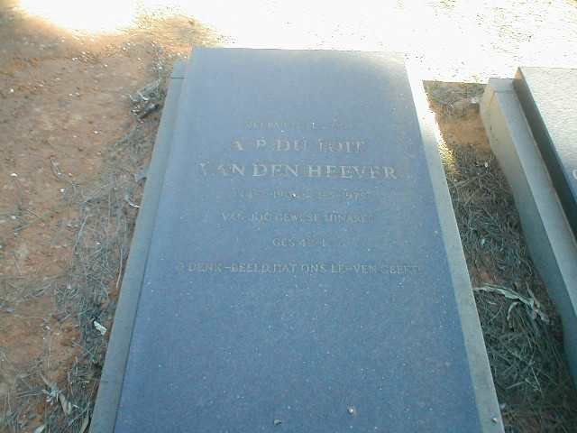 HEEVER Arnold Petrus du Toit, van den 1904-1975