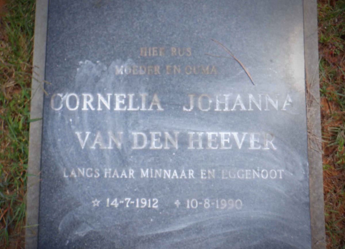HEEVER A.P. du Toit, van den 1904-1975 &amp; Cornelia Johanna 1912-1990