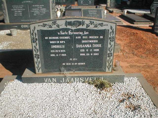 JAARSVELD Andries, van 1899-1969 &amp; Susanna Dirkie 1905-1983