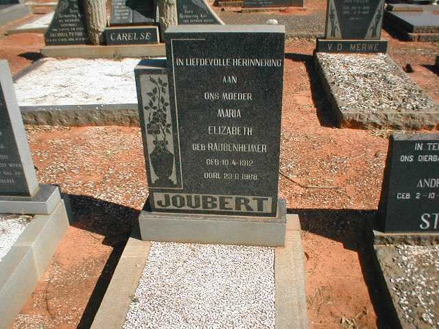 JOUBERT Maria Elizabeth geb. RAUBENHEIMER 1912-1968