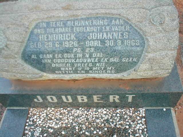 JOUBERT Hendrik Johannes 1926-1963
