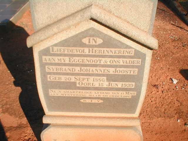 JOOSTE Sybrand Johannes 1886-1939