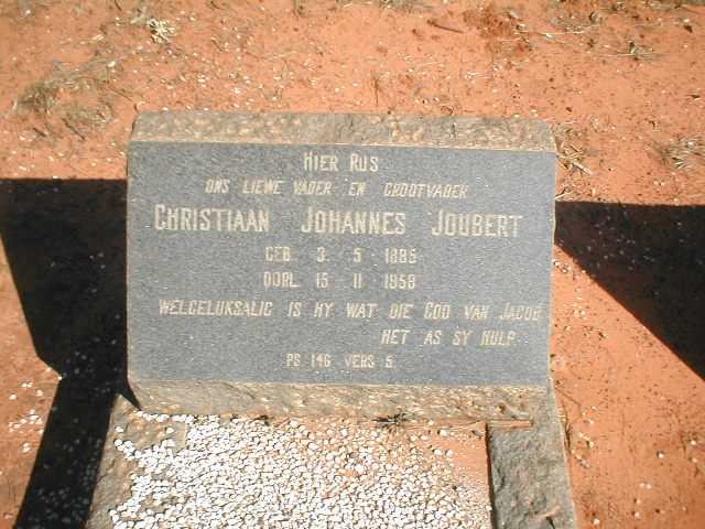 JOUBERT Christiaan Johannes 1885-1958