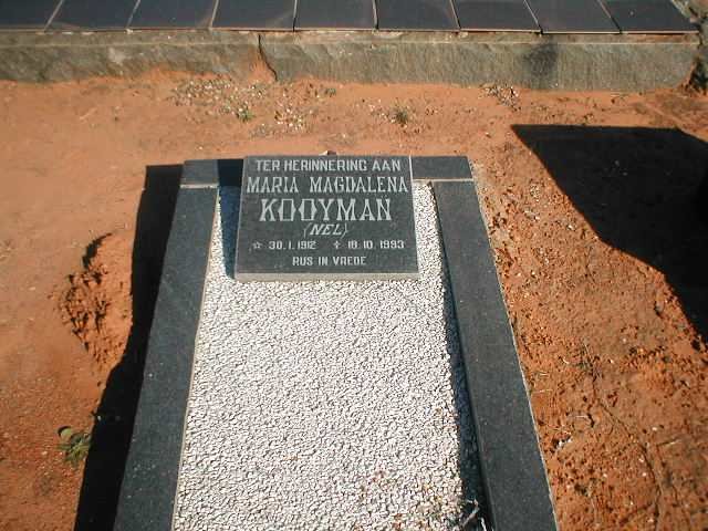 KOOYMAN Maria Magdalena nee NEL 1912-1993