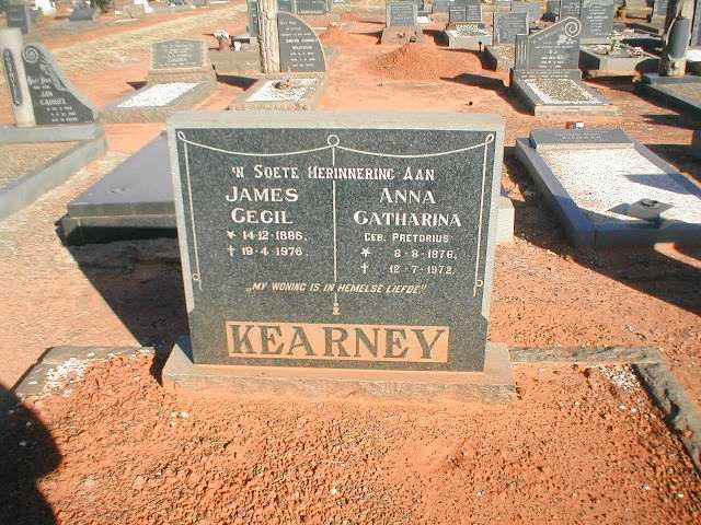 KEARNEY James Cecil 1886-1976 &amp; Anna Catharina PRETORIUS 1876-1972
