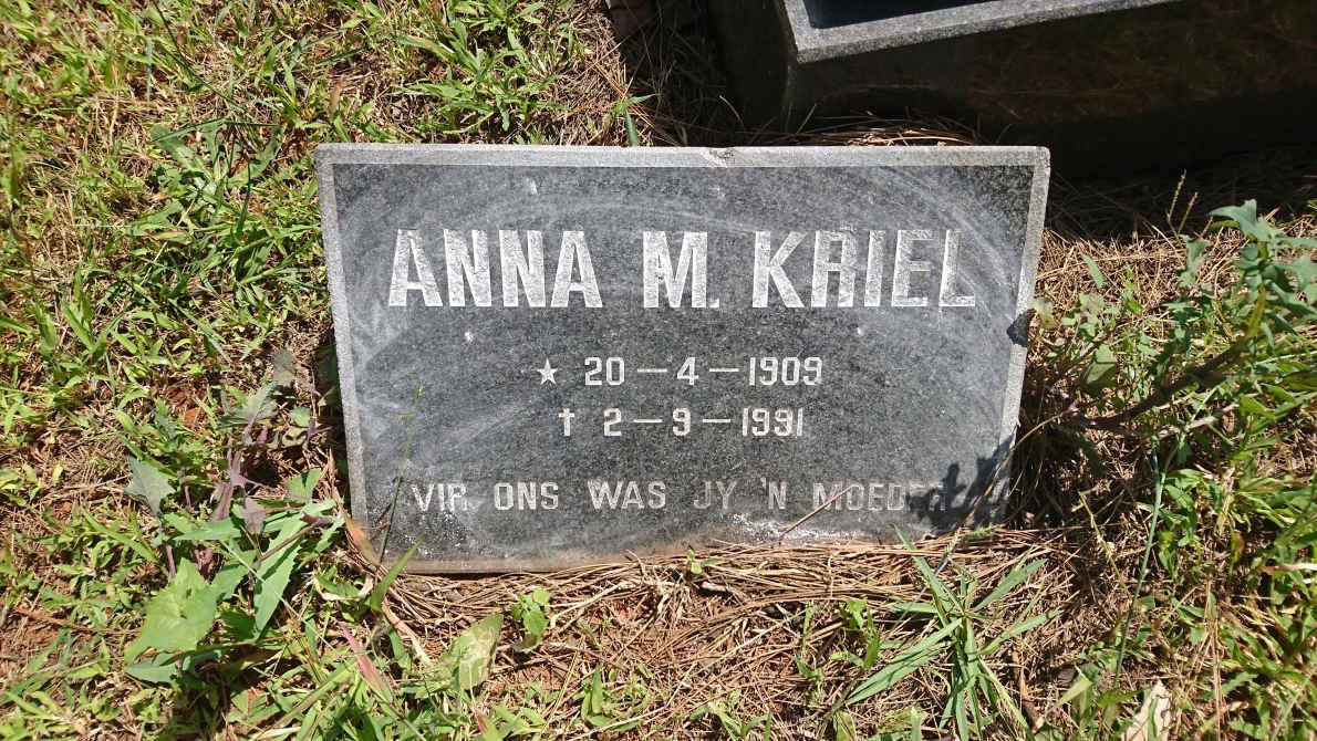 KRIEL Anna M. 1909-1991
