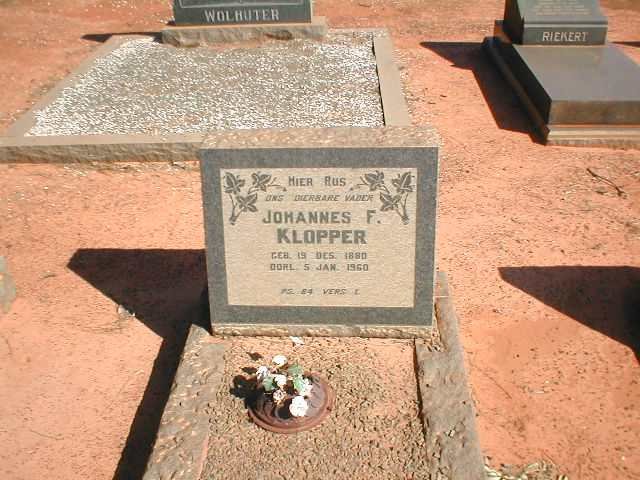 KLOPPER Johannes F. 1880-1960