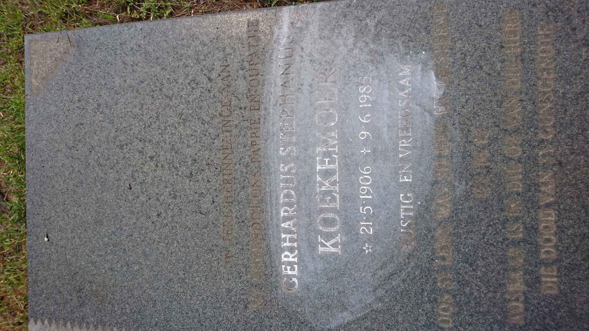 KOEKEMOER Gerhardus Stephanus 1906-1985 &amp; Helena Elizabeth KRUGER 1912-1978