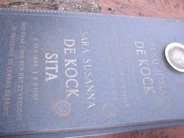 KOCK  Arend Josias, de 1896-1967 &amp; Sara Susanna SITA 1898-1987