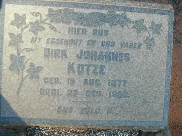 KOTZE Dirk Johannes 1877-1952