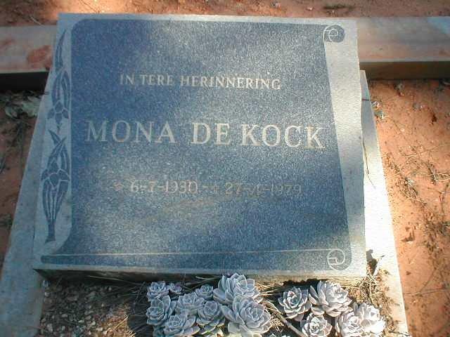 KOCK  Mona, de 1930-1979