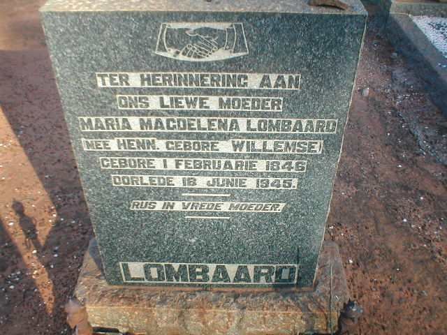 LOMBAARD Maria Magdalena voorheen HENN nee WILLEMSE 1846-1945