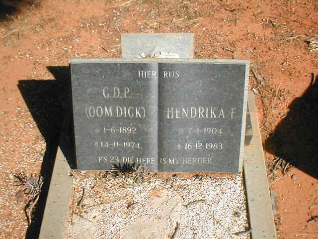 LABUSCHAGNE G.D.P. 1892-1974 &amp; Hendrika F. 1904-1983