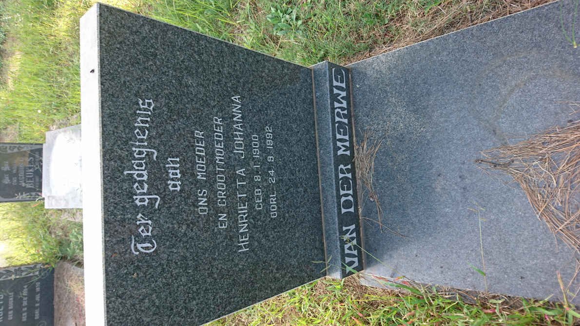 MERWE Henrietta Johanna, van der 1900-1992