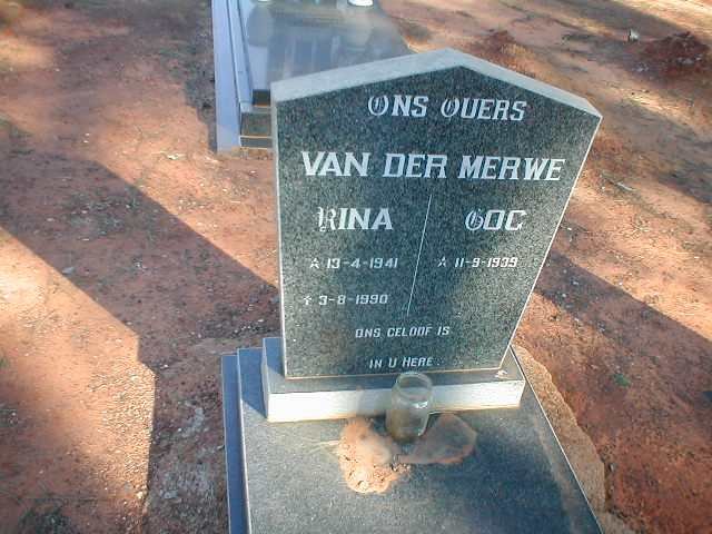 MERWE Gog, van der 1939- &amp; Rina 1941-1990
