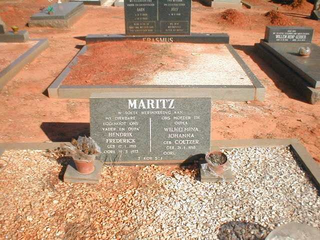 MARITZ Hendrik Frederik 1915-1973 &amp; Wilhelmina Johanna COETZER 1918-