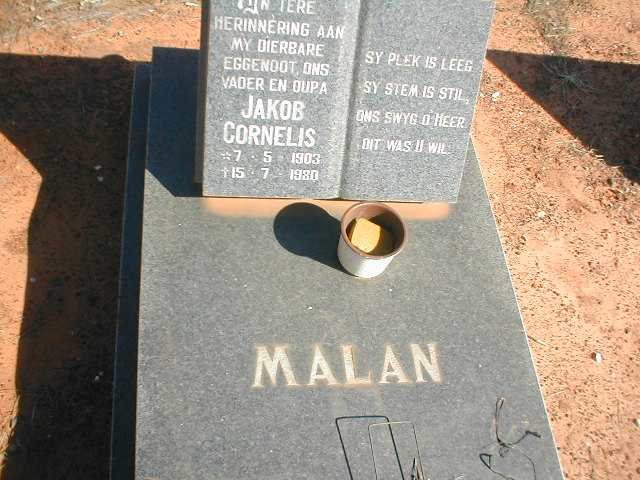 MALAN Jakob Cornelis 1903-1980