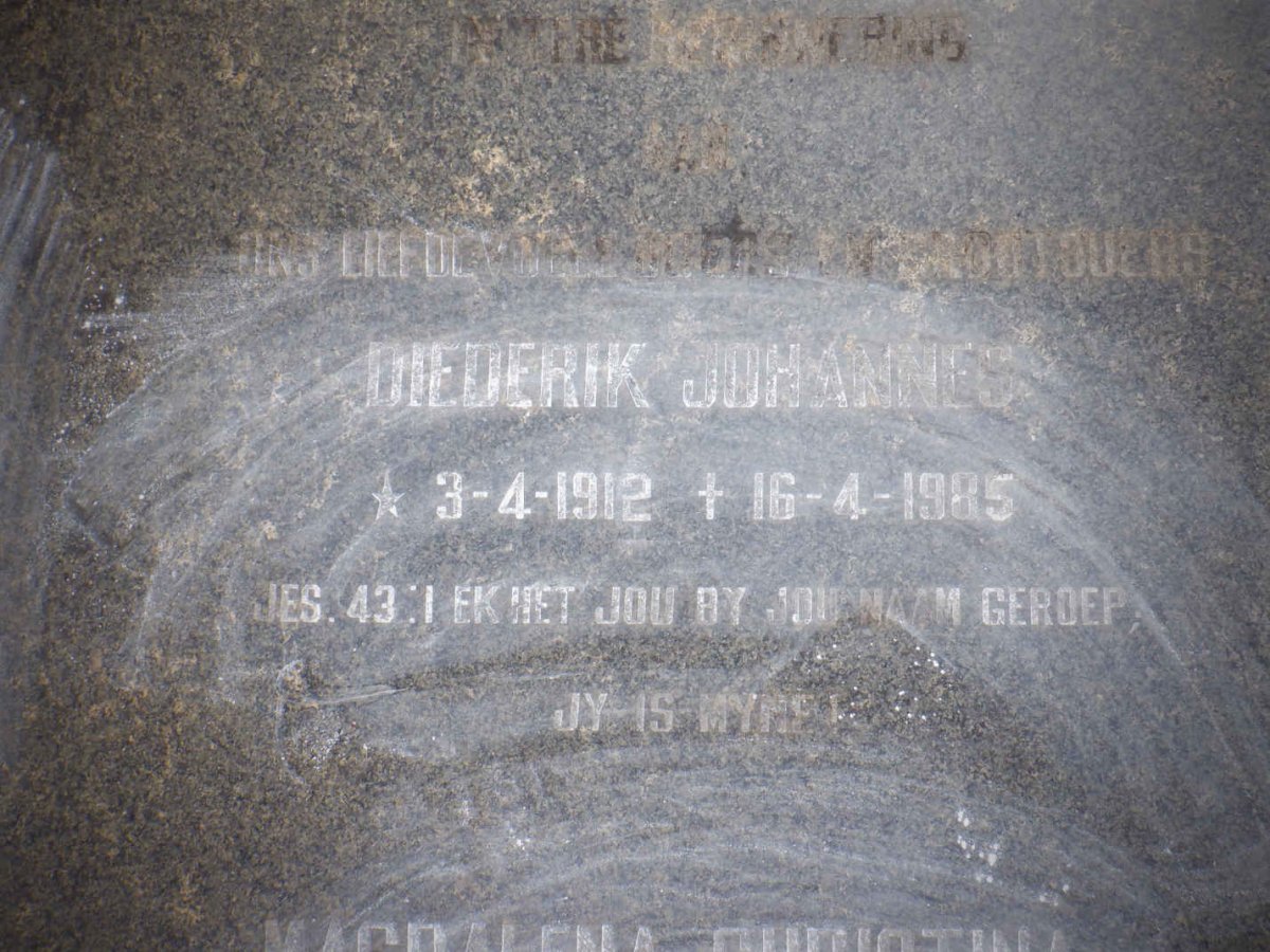 MÜLLER Hendrik Johannes 1912-1985 &amp; Magdalena Christina MALAN 1918-1992