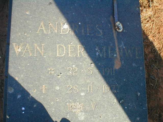 MERWE  Andries, van der 1911-19?7
