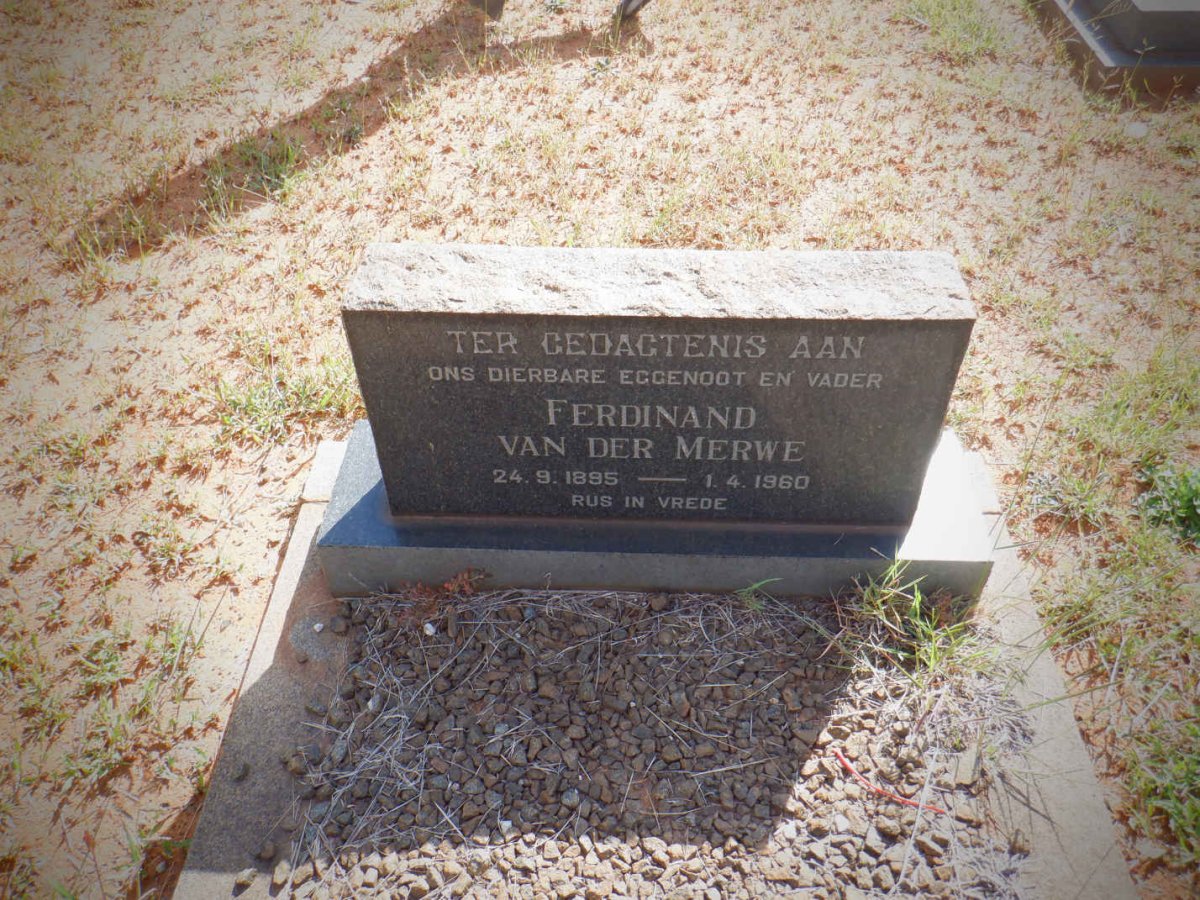 MERWE Ferdinand, van der 1895-1960