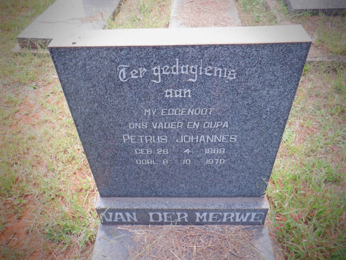 MERWE Petrus Johannes, van der 1889-1970 &amp; Henrietta Johanna 1900-1992