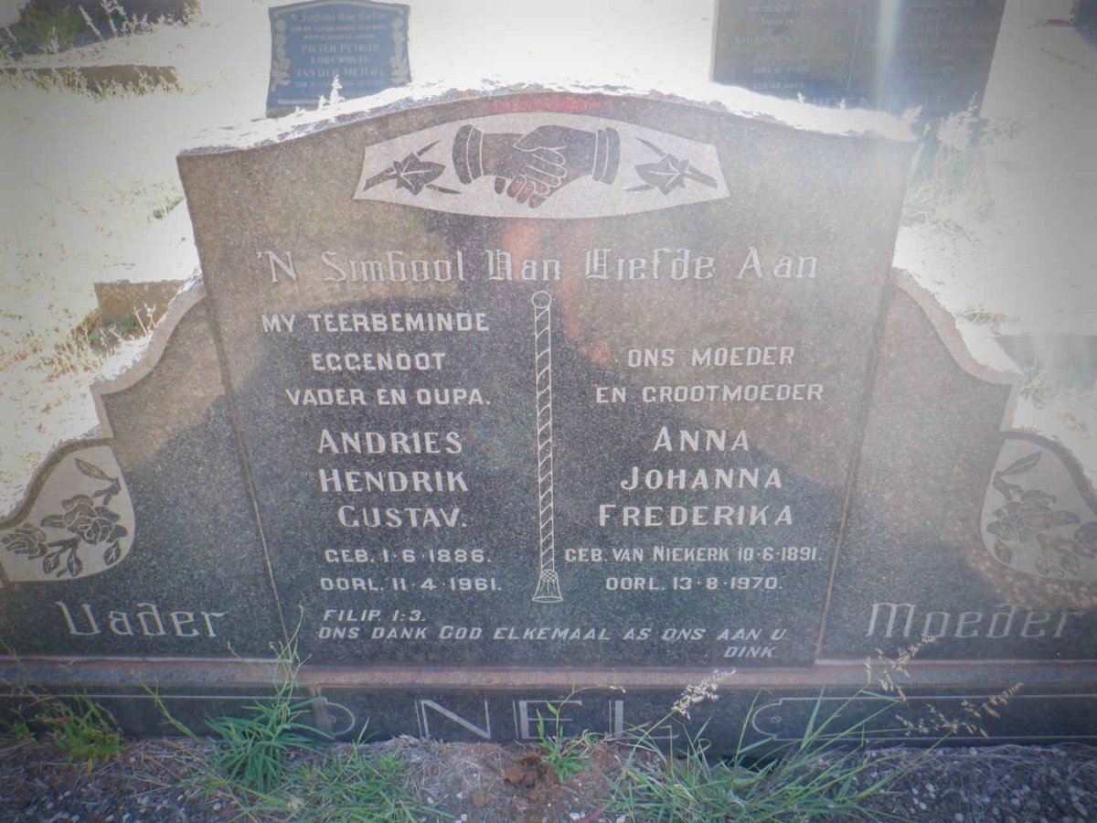 NEL Andries Hendrik Gustav 1886-1961 &amp; Anna Johanna Frederika VAN NIEKERK 1891-1970